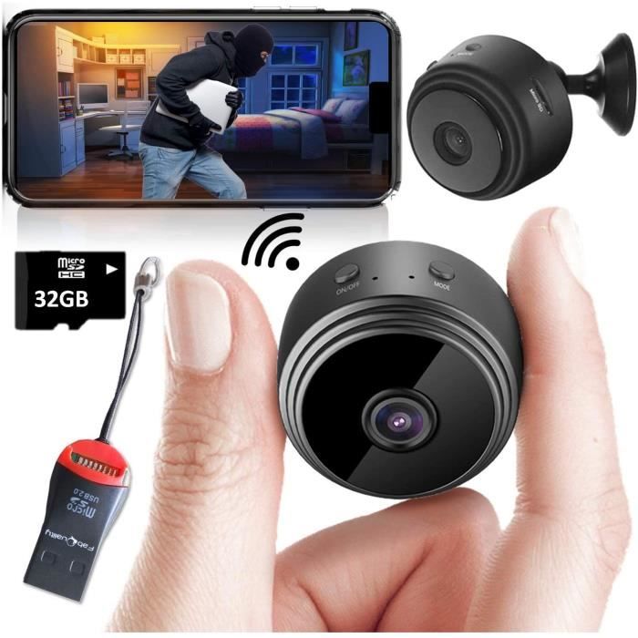 Mini caméra Espion sans Fil caché à la Maison Caméras de sécurité WiFi avec  App 1080P, Inc 32GB Carte SD + Plus Plus. Vision no A298 - Cdiscount  Appareil Photo