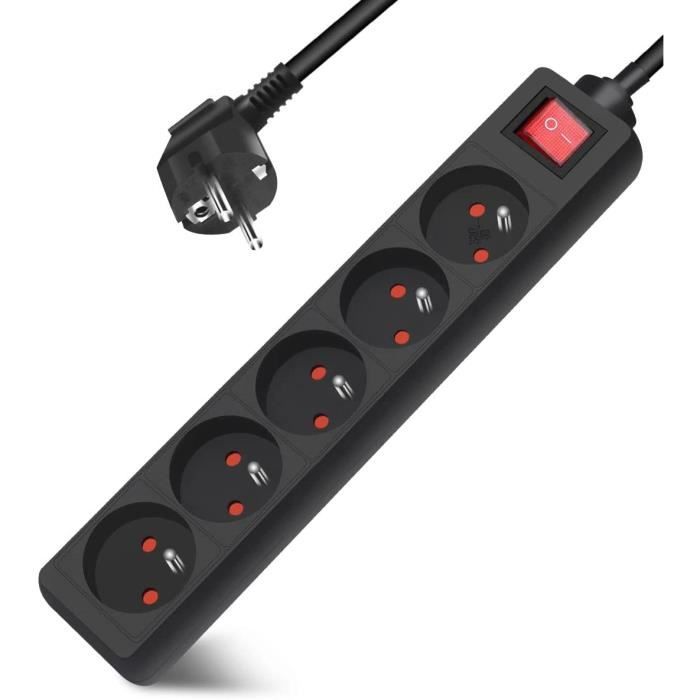 Multiprise Parafoudre Avec Interrupteurs Indépendants 6 Ports - Blanc - REVOLT