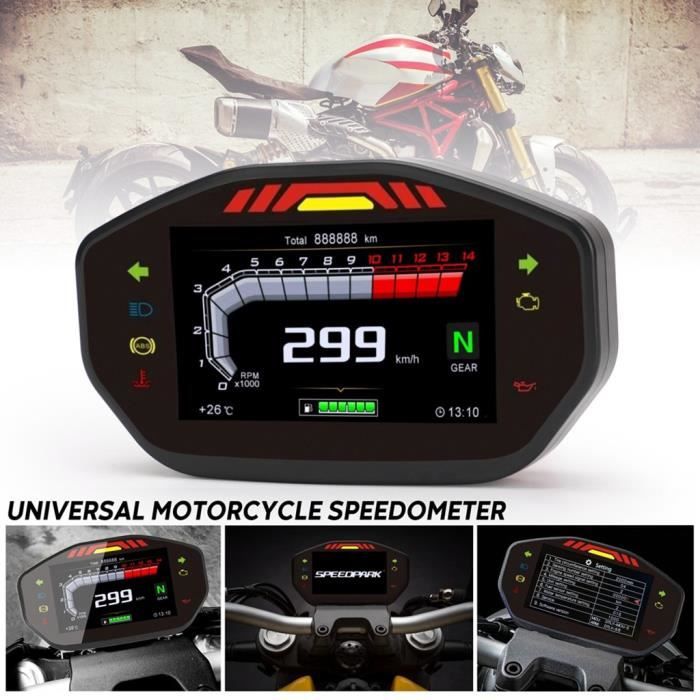 Compteur,Compteur de vitesse numérique LCD TFT universel pour moto