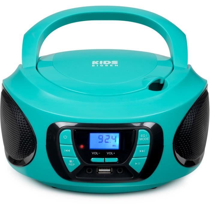 Lecteur CD portable sans fil BIGBEN KIDS CD62BLUSBBT - USB, Bluetooth - Bleu