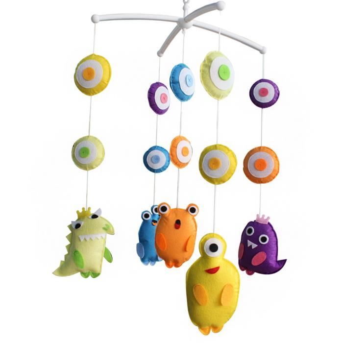 Bebe Cadeau Creatif Hanging Jouets Wind Up De Musique Mobile Monstre Colore Cdiscount Puericulture Eveil Bebe
