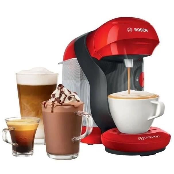 Machine multi-boissons BOSCH TAS1103 Tassimo Rouge - Pression 3,3bar - Capacité du réservoir d'eau 0,7l