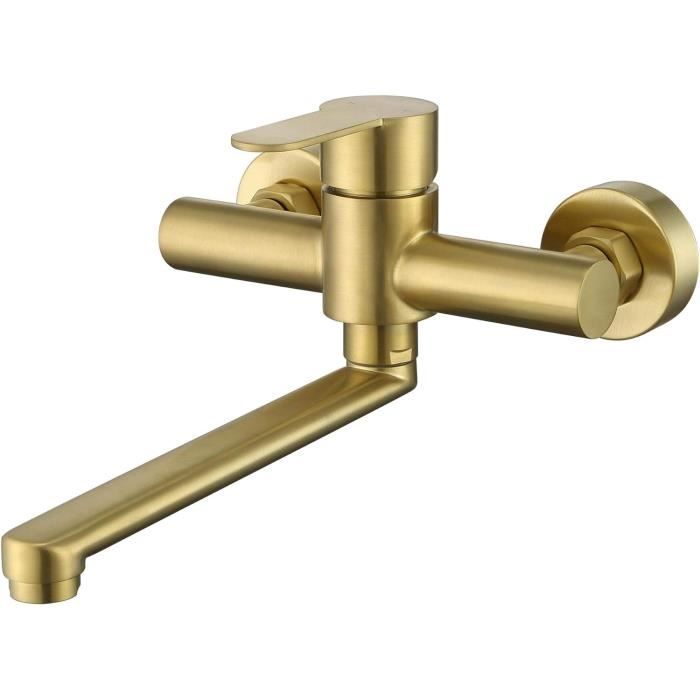 Robinet Mural Pour Evier Robinet De Cuisine Mural Rotatif à 360 ° Robinetterie Cuisine En Acier Robinet Mural Pour Cuisine