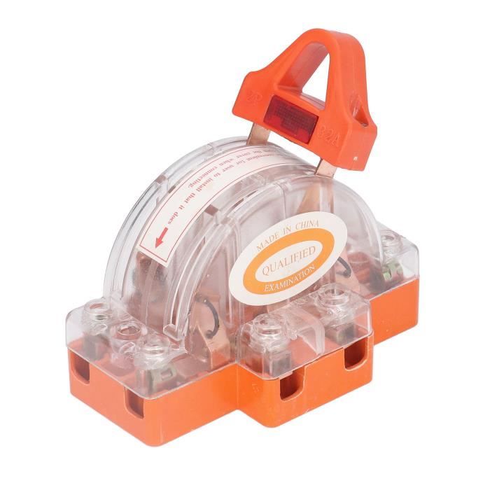 Interrupteur Couteau DPDT 32A 220V - Double Pôle, Double Jet, Orange - 2 Pièces Pour Commutation Sécurisée
