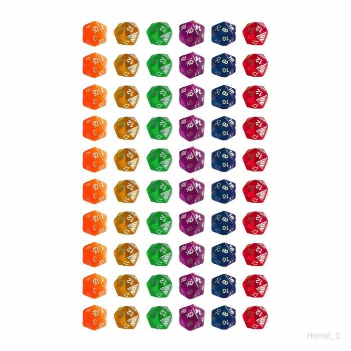 Jeu de table - HILILAND - Dés acryliques 10 dés polyédriques - Blanc - Pour jeux de rôle et de