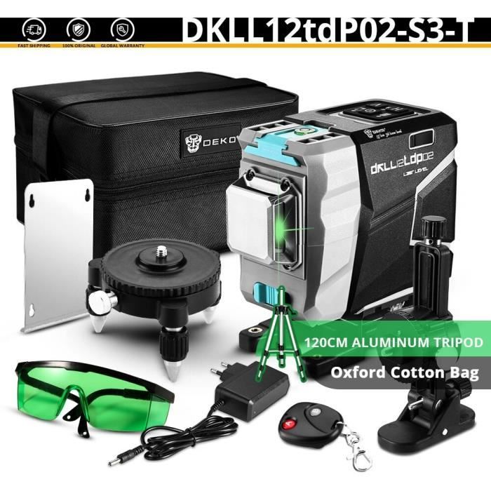 Niveau Laser DEKO LL12-HV 360° – 12 Lignes 3D, Auto-nivelant, Batterie Incluse (neuf)