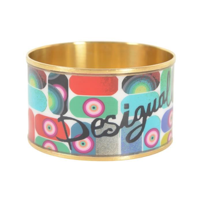 Bracelet Desigual En Laiton Et Résine Multicolore B9 - Style Fleuri, Occasion Bon état
