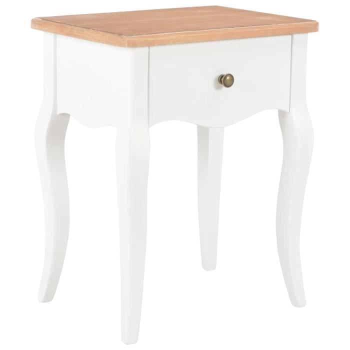 Table de Chevet Blanc 40 x 48 x 57 cm - Ciel & terre Commerce