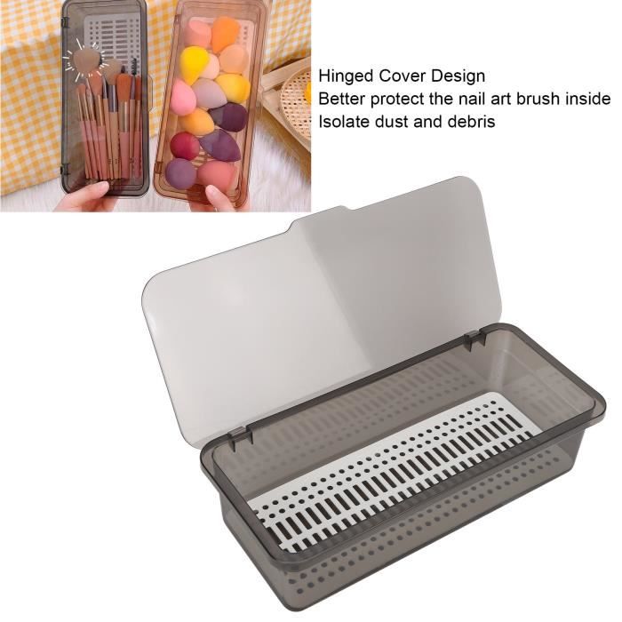 Boîte de rangement pour pinceaux d'art d'ongle Brosse à poussière d'art