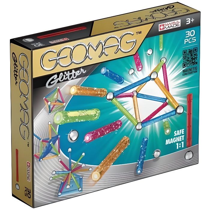 GEOMAG GLITTER Jeu de Construction Magnétique 30pcs