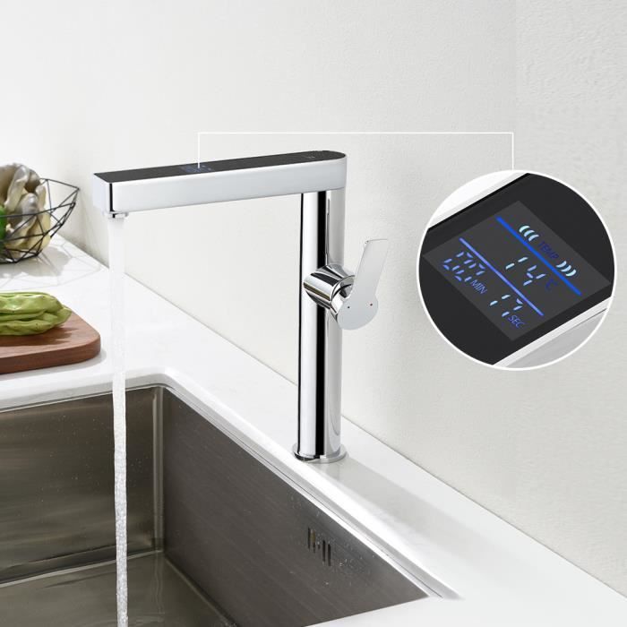 Homelody Mitigeur Evier Cuisine Affichage Numerique Ecran Lcd Pas