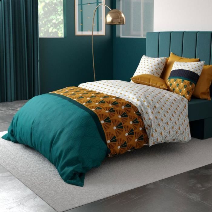 Parure De Couette 5 Pièces 100% Coton - Housse 220x240 Cm + Drap Housse 160x200 Cm + 2 Taies + Taie Traversin, Bleu Roi