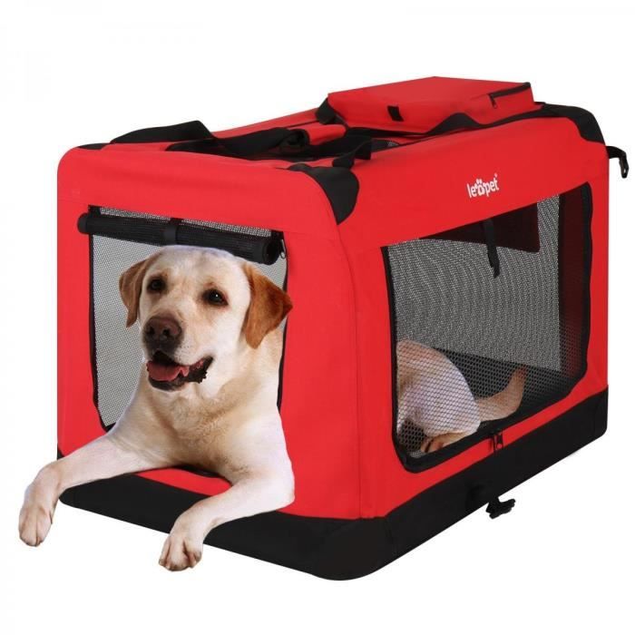 Cage de transport pour chat et chien, pliable, plastique, 46 x 35 x 33 cm,  rouge anthracite, Love Story