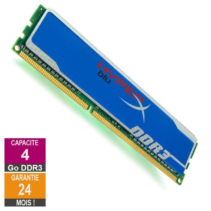 Barrette Mémoire 4Go RAM DDR3 Kingston KHX1600C9D3B14G DIMM PC312800U