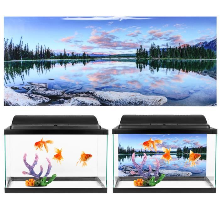 Meilleurs prix pour minifinker Sticker PVC Aquarium Décoratif Fonds d’écran Photo pour Aquariums et Réservoirs de Poissons 91*50 cm