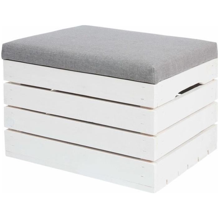 Grand Panier Corbeille Pouf Banc Avec Coussin De Siege Coffre A