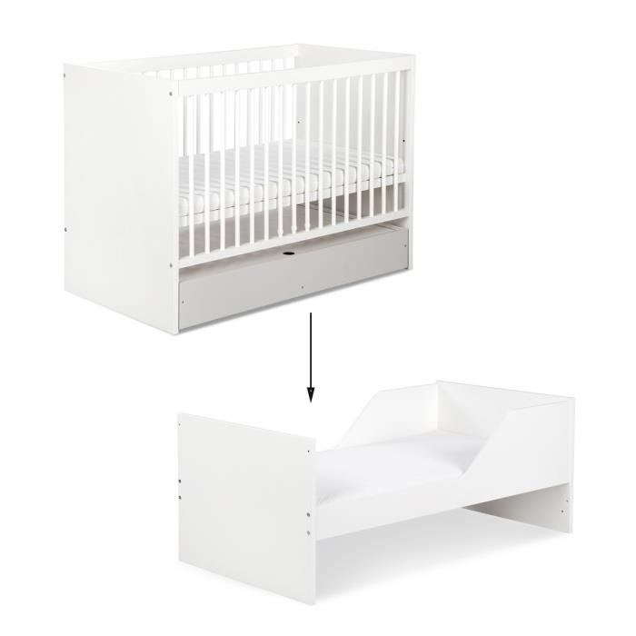 DALIA Lit évolutif bébé convertible en lit enfant 140X70 +