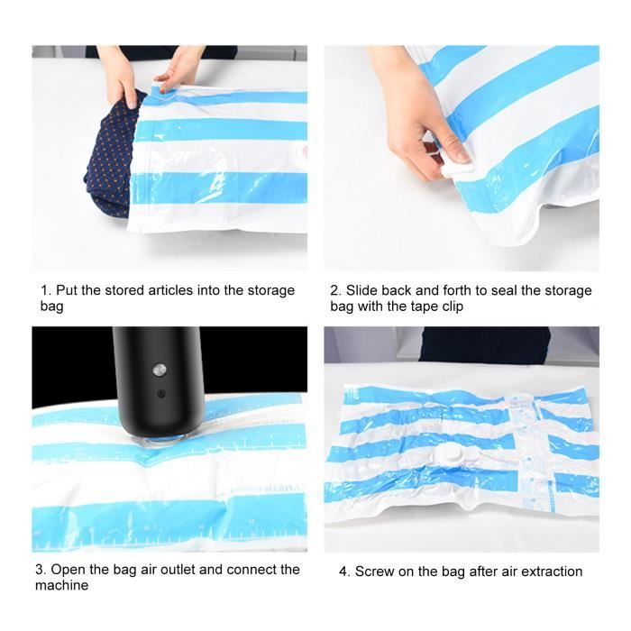 MONVANE Sacs De Rangement Sous Vide 12 Pièces Avec Pompe Électrique - 3XL 3L 3M 3S Pour Vêtements, Couettes Et Voyages