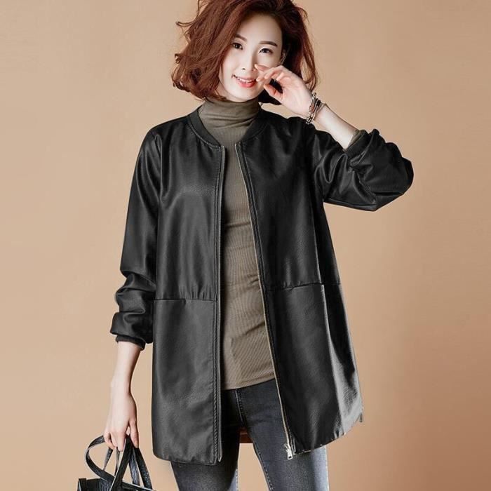 Veste en online cuir longue