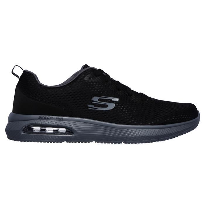 Baskets Homme SKECHERS 52556 Noir - Dessus Synthétique - Fermeture Lacets - Talon Plat