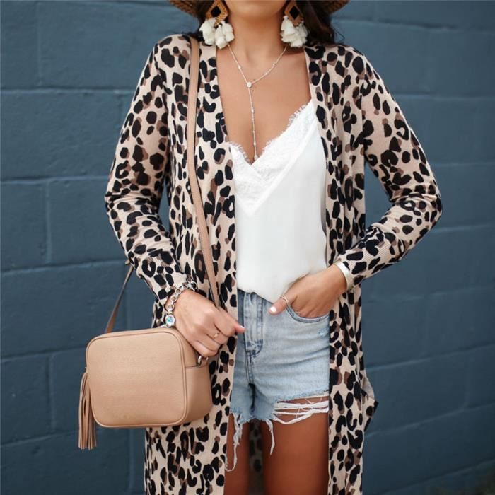 Gilet léopard femme clearance