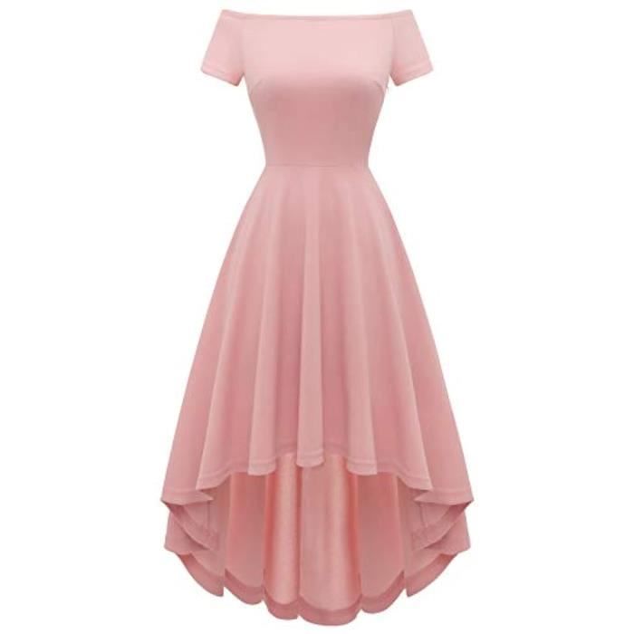 Robe Yd77b De Cocktail Vintage De L Epaule Haute Basse Robes De Demoiselle D Honneur Formelles Pour La Fete De Mariage Avec Poches Violet Achat Vente Robe De Ceremonie Cdiscount
