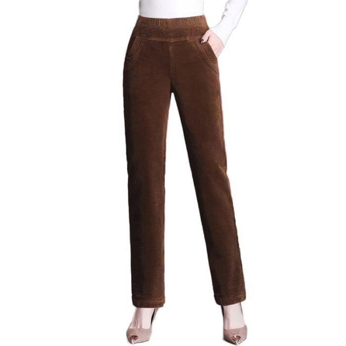 Pantalon velours femme taille elastique 2025