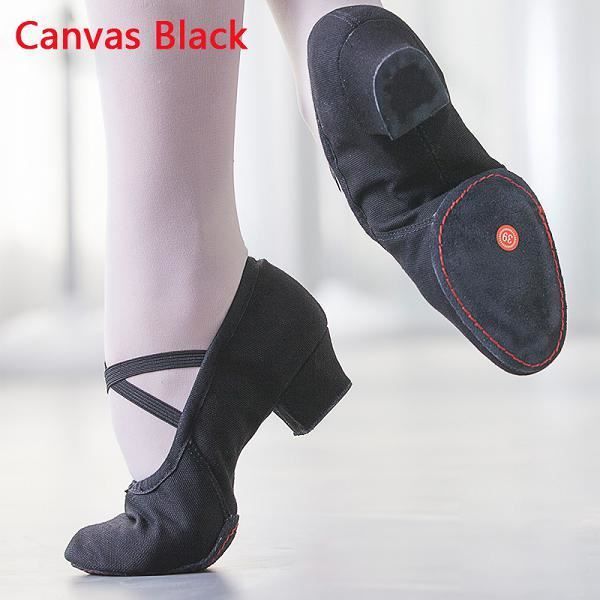 Demi Pointe Chaussons De Ballet En Toile Pour Filles - Semelle Cuir Souple - Danse Et Gymnastique - Taille 39.5 Ballerines Souples Enfant