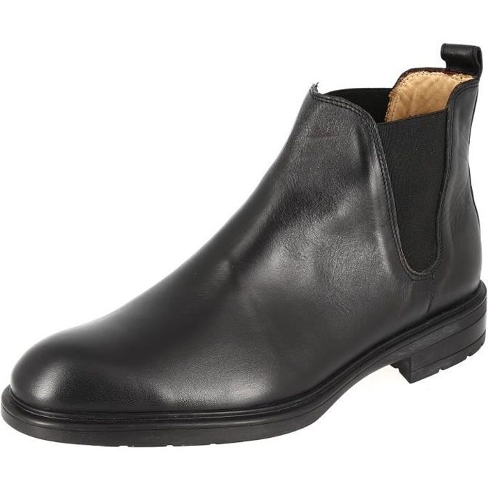 boots homme en cuir noir - marque - modèle - confortable et élégant - doublure en cuir de vachette