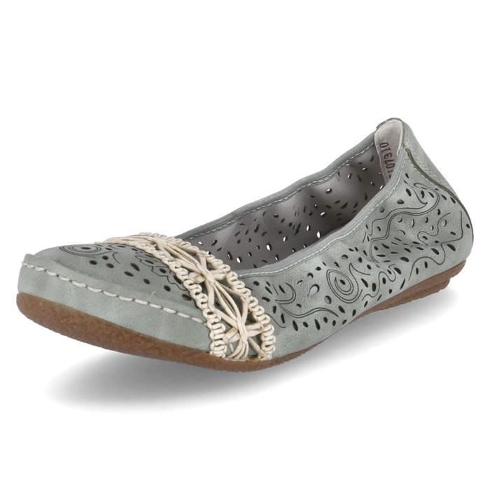 RIEKER Ballerines 4146652 Gris Vert Femme Adulte Gris