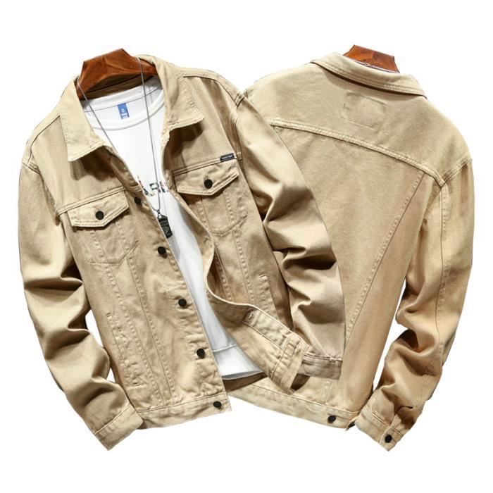 Veste en new arrivals jean kaki homme