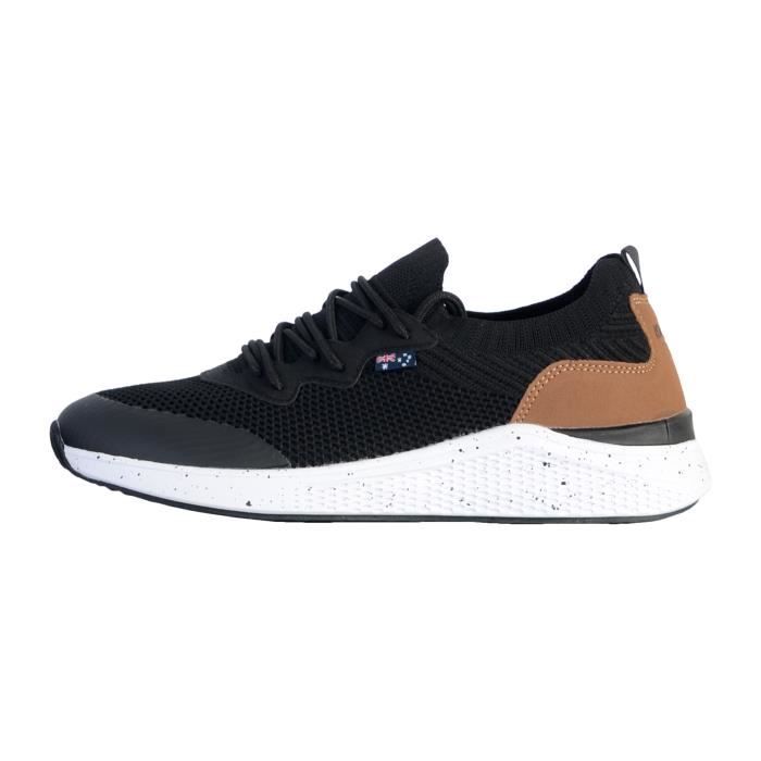 Basket Homme ROADSIGN Badopa Noir Camel A lacets Confort exceptionnel Noir camel Cdiscount Chaussures