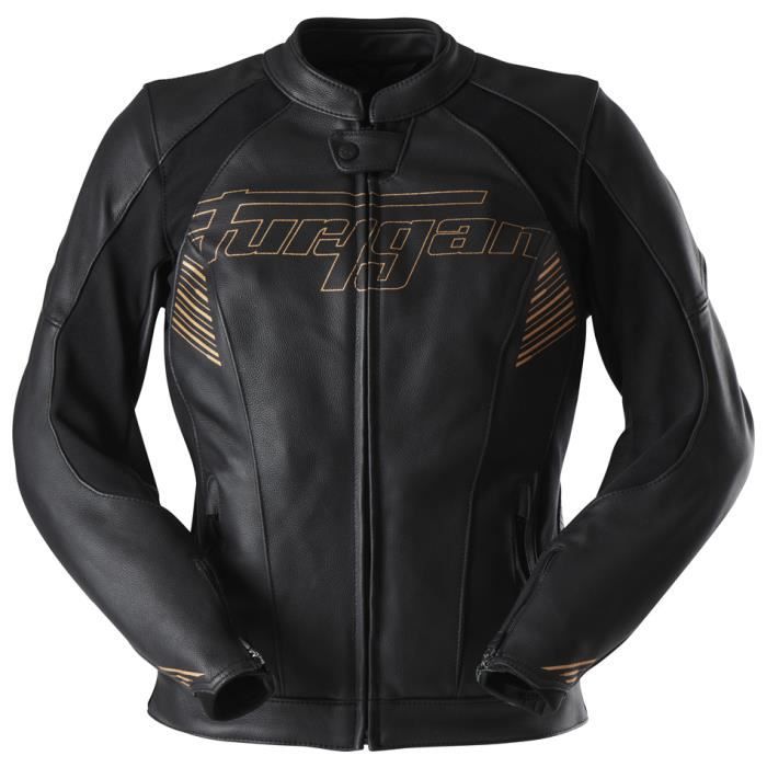 Veste cuir moto femme Furygan Alba - noir/or - S