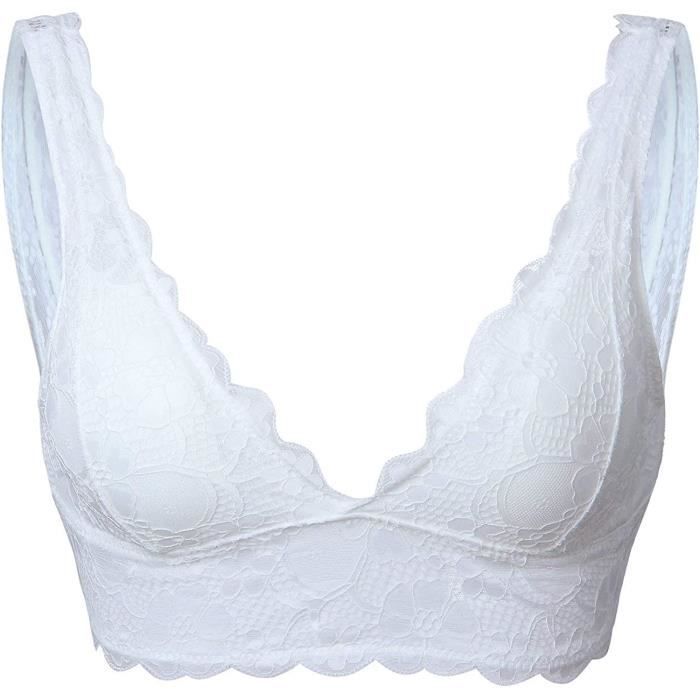 Soutien-gorge Femme NUSGEAR - Dentelle Push-up Col En V Profond - Sans Armature, Sans Coutures - Bralette Confortable Pour Quotidien, Maternité, Sport