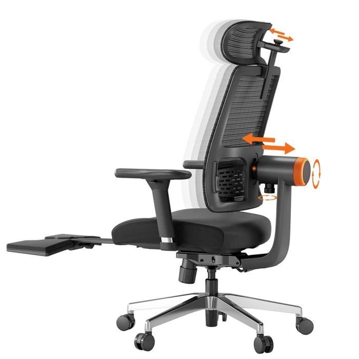 Chaise De Bureau Ergonomique - A15 - Dossier Adaptatif - Accoudoirs 4D