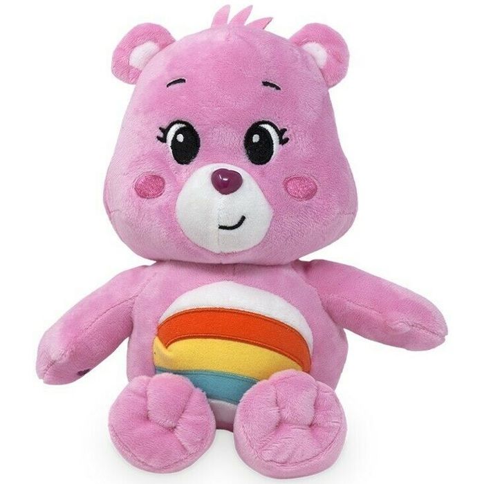 Peluche Bisounours Toucalin Rose Avec Arc En Ciel 28 cm - Peluche