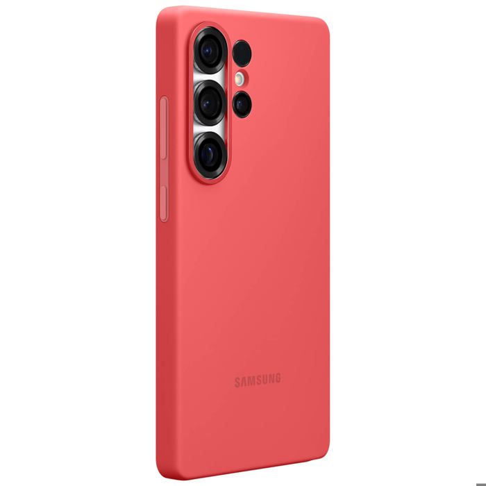 Coque pour Samsung Galaxy S25 Ultra Silicone Cover Original Soft Touch Samsung Rouge