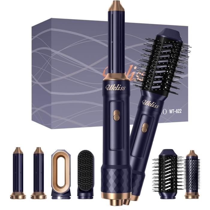 Brosse Soufflante 6 En 1 JIATZOCN - Ions Négatifs, Rotation, Lissante, Prise EU, Neuve