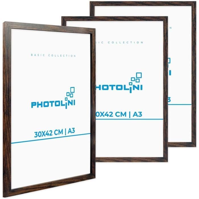 Upsimples Lot De 3 Cadres A4 En Bois : Pour Photos, Posters, Affichage Mural Ou Posé