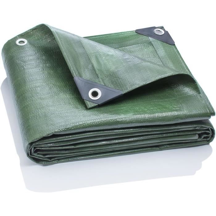 Bâche Protection Carrée Avec Cordon - 150x150 Cm, Vert, Pour Bac à Sable Ou Piscine - 5