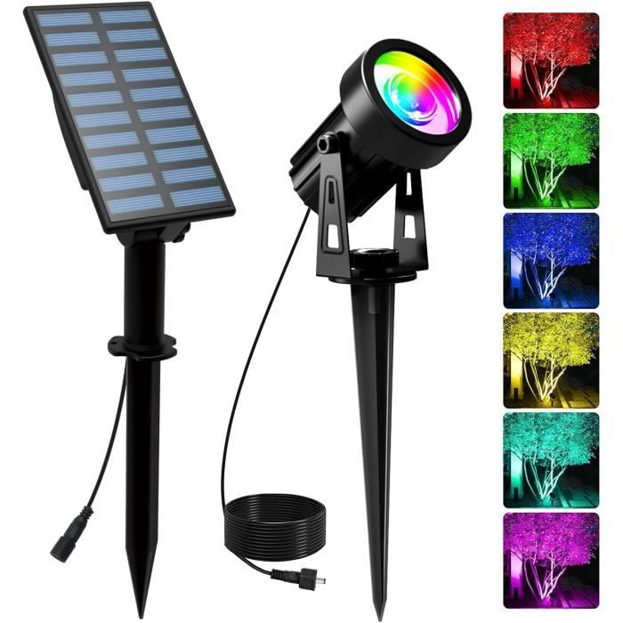 Lumiere Solaire Decorative 2 Pièces, 6 LED Lampe Exterieur Jardin, Étanche Luciole pour Patio et Balcon