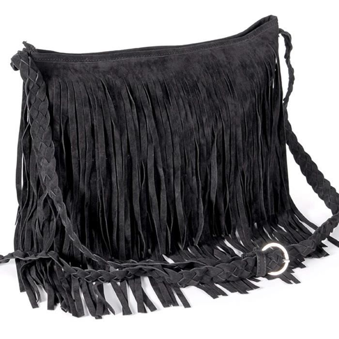 sac a main frange noir