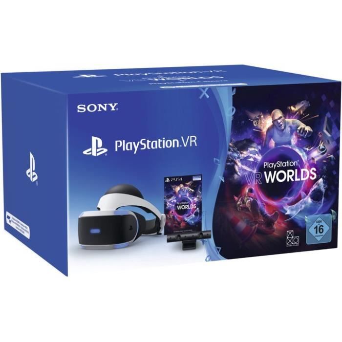 SONY  PlayStation VR + Camera + VR Worlds Voucher Casque de visualisation d&eacute;di&eacute; Noir Blanc 100&deg; OLED 1920 x 1080 pixels 