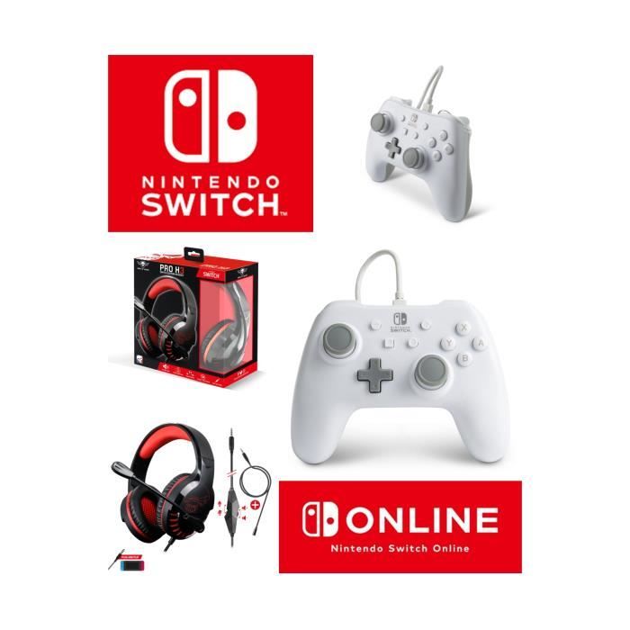 Pack Manette Switch Filaire Nintendo Officielle + Casque Gamer Pro H3 Spirit Of Gamer Switch - vue 3