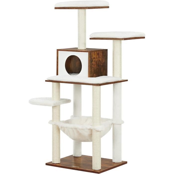 Arbre à Chat Moyen 138 Cm De Haut, Couleur Noir - Neuf, Stable Et Confortable Pour Chats