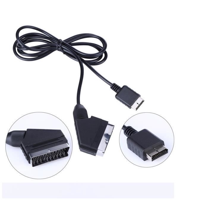 Câble peritel AV RGB Scart pour Sony Playstation 1, PS2 et PS3 - 1,80 mètre  - Cdiscount Informatique