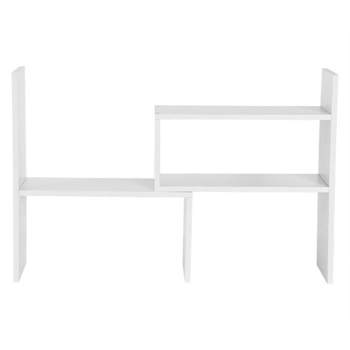Bureau à domicile avec étagère de rangement et étagère – Table d'écriture moderne avec clapier et étagères pour étude et poste de travail (100 x 45 x 163 cm) en bois Bureau à domicile avec étagère de rangement et étagère – Table d'écriture moderne avec clapier et étagères pour étude et poste de travail (100 x 45 x 163 cm) en bois