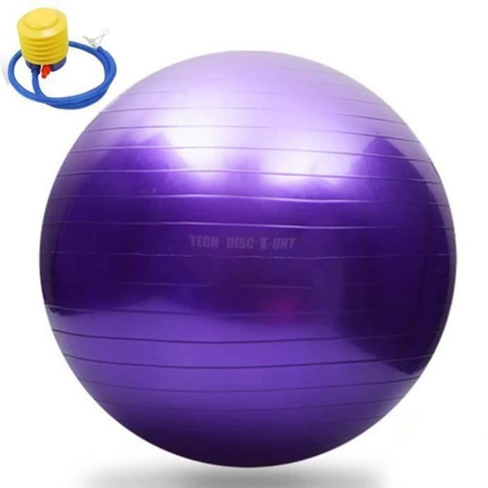 TD® Swiss Ball pour Fitness Yoga 65 cm Antiéclatement + pompe violet