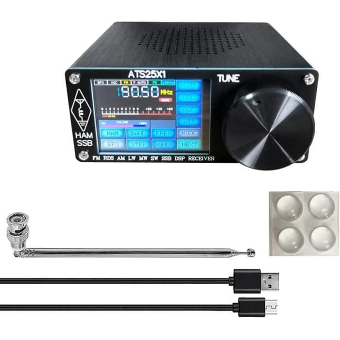 Radio Portable SI4732 - Écran IPS 1.9", Batterie 800 MAh, AM/FM/LSB/USB, Antenne Boucle Incluse - Fréquence 0.5-108 MHz