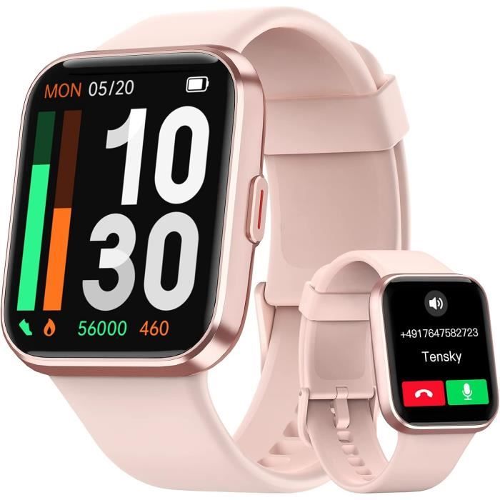 Montre Connectée Violet Femme Intelligente Bracelet en Silicone Bluetooth